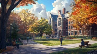 普林斯顿大学插画背景