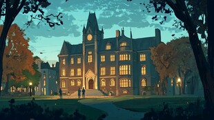 普林斯顿大学插画背景