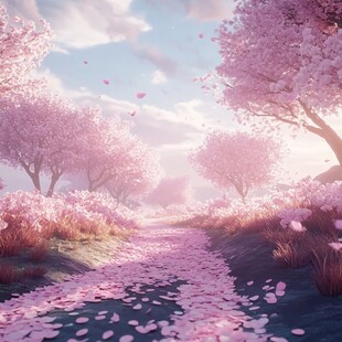 唯美梦幻花田场景