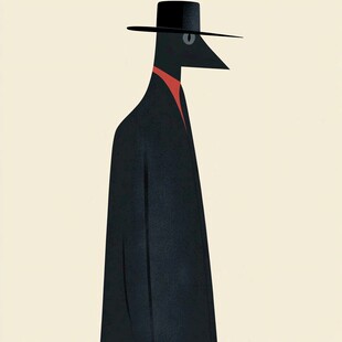 卡通冷峻侦探头像