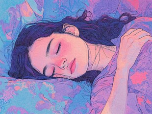 舒适斜躺着悠闲少女