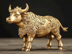 黄金小牛摆件