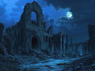 原创插画废墟