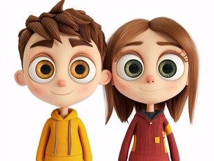 3d男女卡通形象