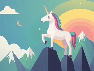 简约独角兽插画