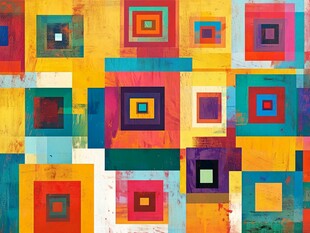 方尺寸正方形抽象画