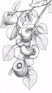 手绘山楂线描插