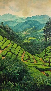 茶山油画