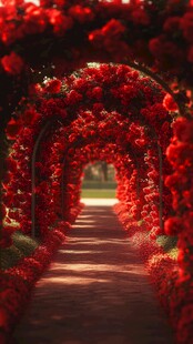 红色鲜花拱门