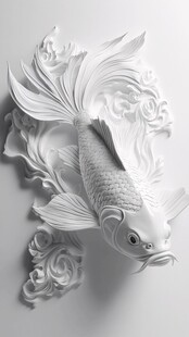 浮雕鱼素材