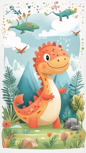 恐龙户外插画
