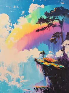 绘画作品彩虹插画