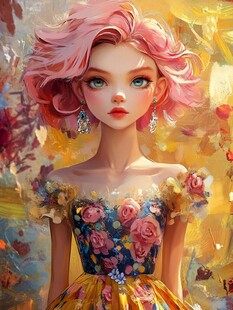 欧美风女孩插画