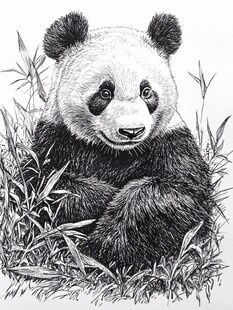 手绘大熊猫