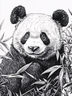 手绘大熊猫