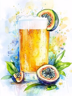 暑期饮品水果插画