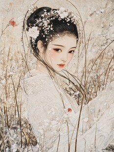 古风美女头像插画封面