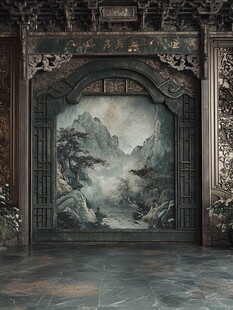 皇宫楼阁背景墙