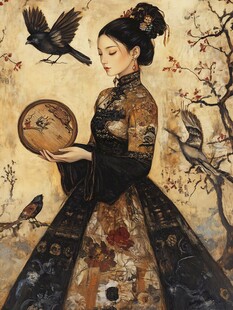 清宫美人插画