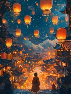 提灯笼的少女