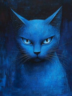 手绘猫头创意装饰挂画