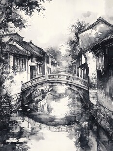 水墨小桥江南古镇