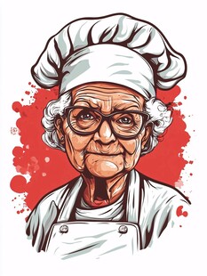 卡通奶奶t恤印刷图案