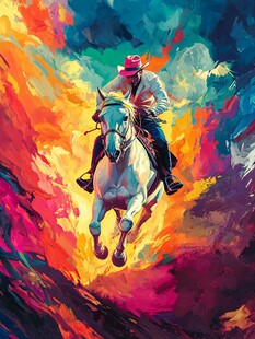 色彩奔放油画风格