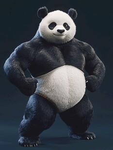 霸气熊猫健身形象