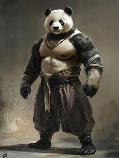 霸气熊猫健身形象