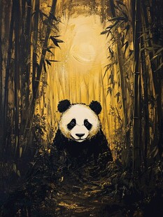 油画熊猫