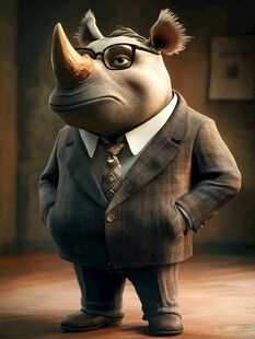 卡通霸气牛大叔