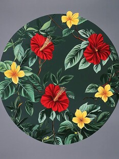 田园风热带树叶花朵