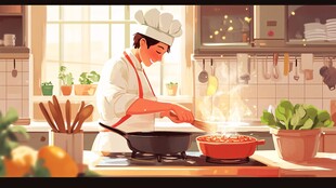 烹饪运营插画