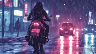 雨天摩托车