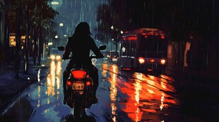雨天摩托车