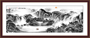 新中式山水背景墙