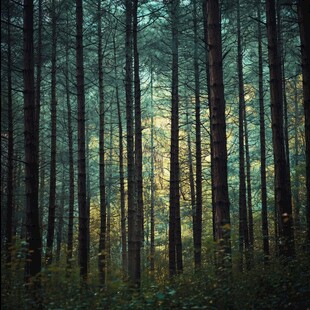 秋天森林画唯美秋色