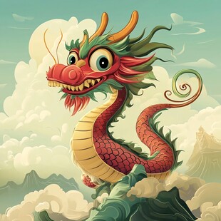 龙年插画龙抬头