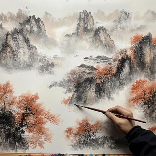 鸿运当头水墨山水