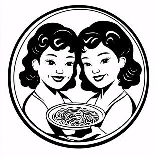 卡通女孩拉面logo