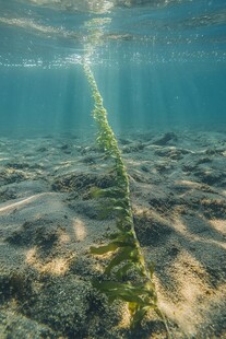 布满海藻的水管