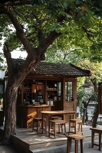 树荫下的茶馆