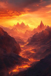 金色山脉3d立体山脉