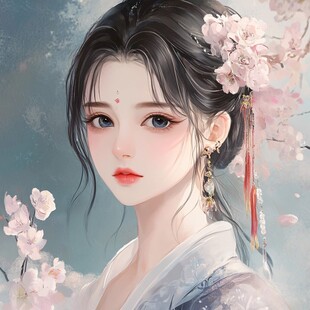 古风美女头像插画封面