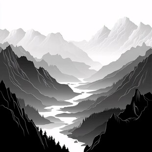 巨型山水背景