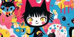 猫咪文创插画