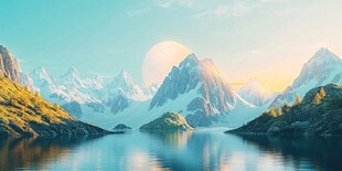 远山山脉梦幻山水