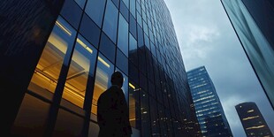 暮色中的写字楼