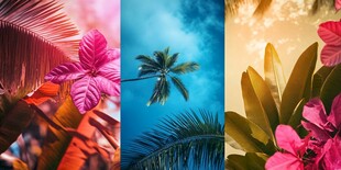 同一景色的四季照片